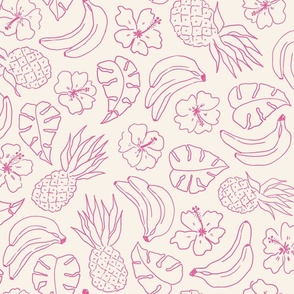 tropical shapes/pink/large