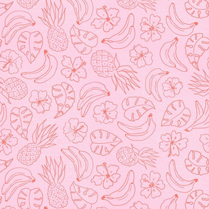 tropical shapes/orange and pink/medium