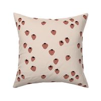 The minimalist strawberry boho fields Scandinavian fruit garden neutral beige sand stone red