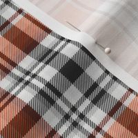 Black and White with Shades of Orange Asymmetrical Plaid