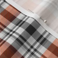 Black and White with Shades of Orange Asymmetrical Plaid Version 2