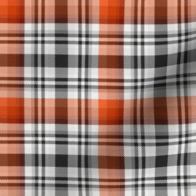 Black and White with Shades of Orange Asymmetrical Plaid Version 2
