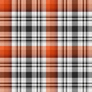 Black and White with Shades of Orange Asymmetrical Plaid Version 2