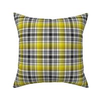 Black and White with Shades of Yellow Asymmetrical Plaid