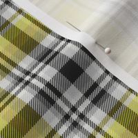 Black and White with Shades of Yellow Asymmetrical Plaid