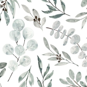 Leafy Wallpaper Green Eucalyptus Wallpaper Large Scale | New Edition 1 