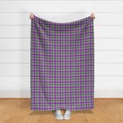 Black and White with Shades of Purple Asymmetrical  Plaid