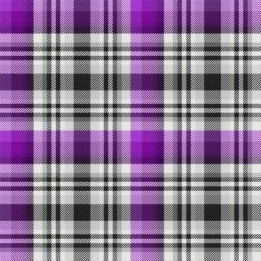 Black and White with Shades of Purple Asymmetrical  Plaid Version 2