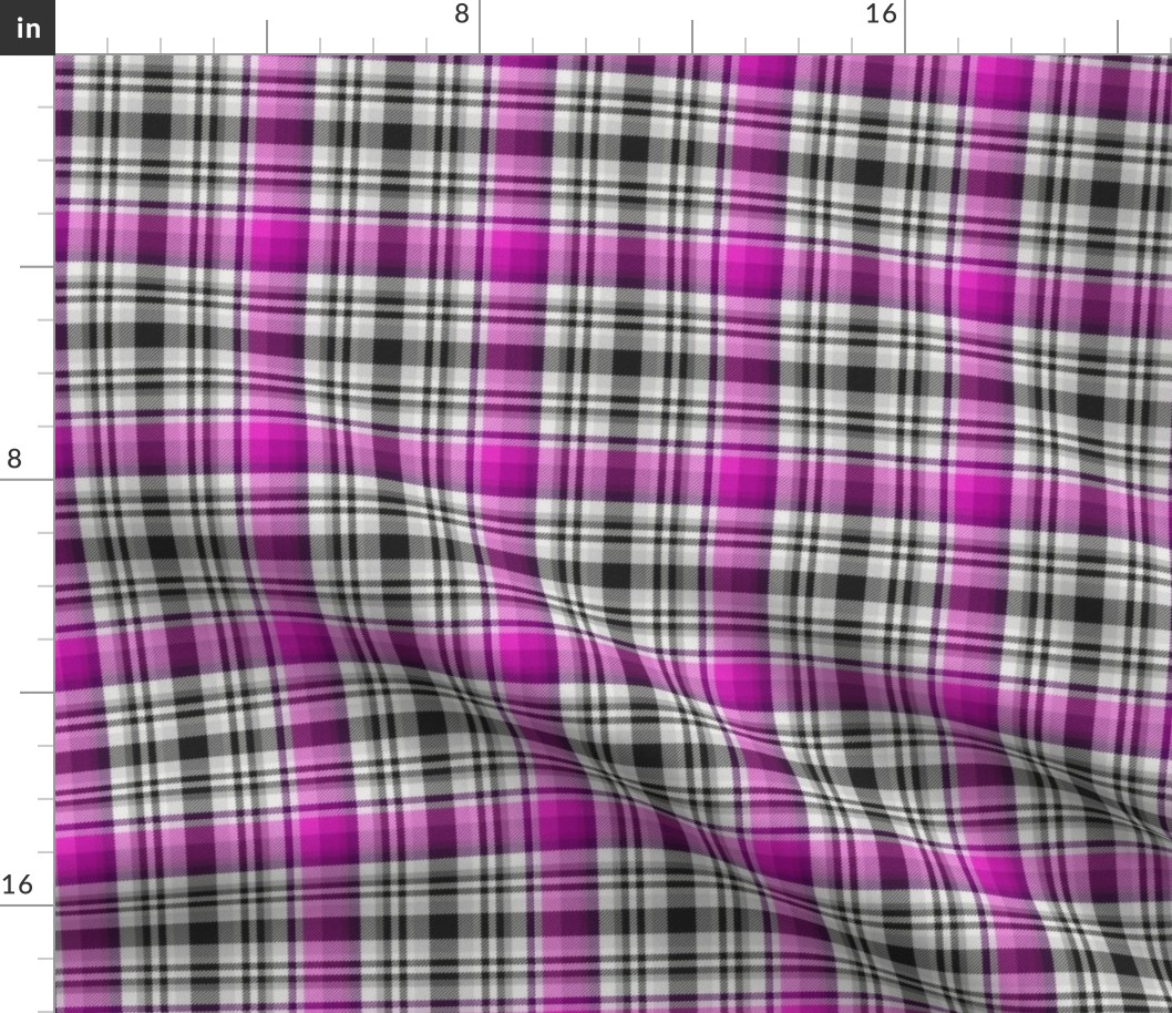 Black and White with Shades of Red-Violet Asymmetrical  Plaid