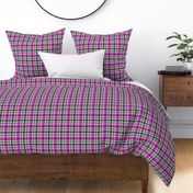 Black and White with Shades of Red-Violet Asymmetrical  Plaid Version 2
