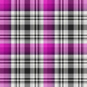 Black and White with Shades of Red-Violet Asymmetrical  Plaid Version 2
