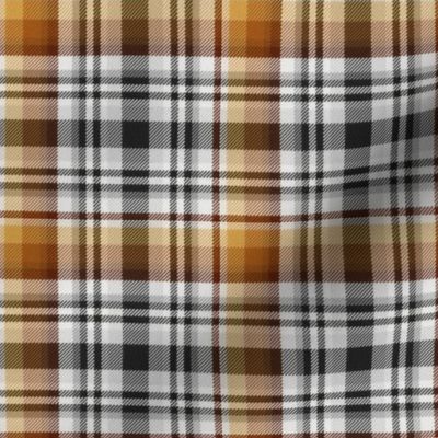 Black and White with Shades of Brown Asymmetrical Plaid