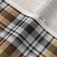 Black and White with Shades of Brown Asymmetrical Plaid