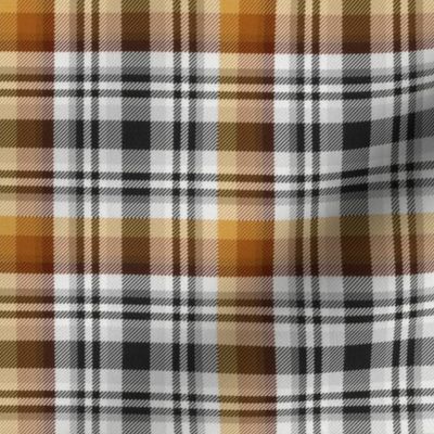 Black and White with Shades of Brown Asymmetrical Plaid Version 2