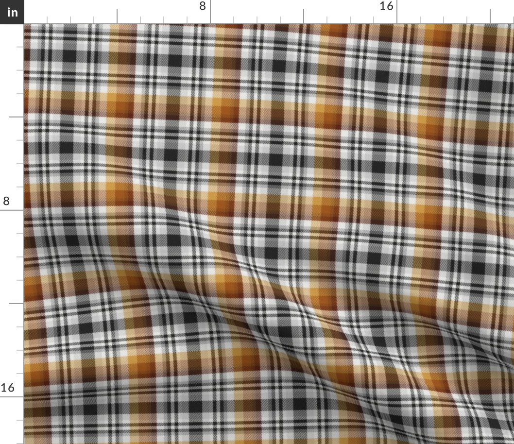 Black and White with Shades of Brown Asymmetrical Plaid Version 2