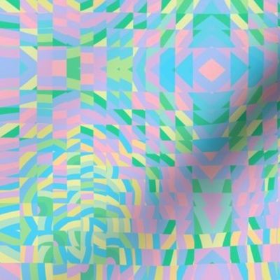 Psychedelic Pink Green Yellow Blue Pattern