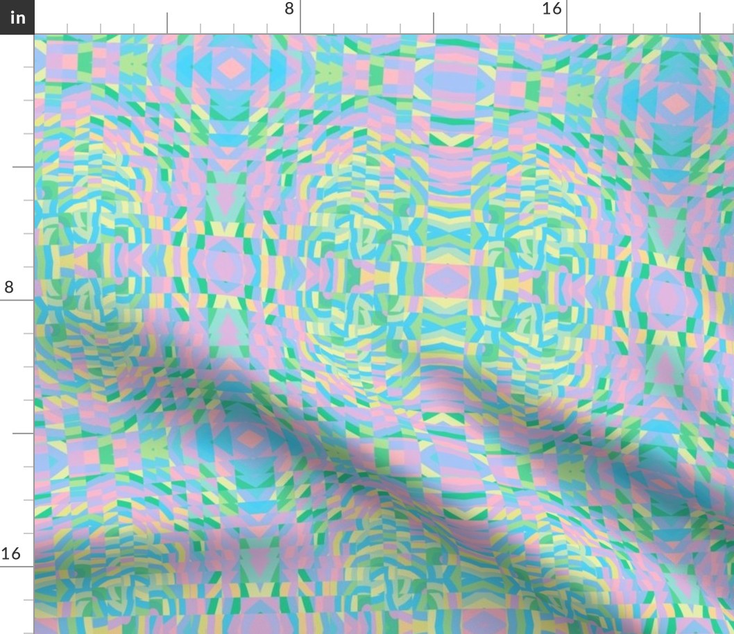 Psychedelic Pink Green Yellow Blue Pattern