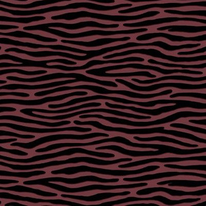 ★ ZEBRA OR TIGER ? ★ Dark Burgundy  – Tiny Scale - Horizontal / Collection : Wild Stripes – Punk Rock Animal Prints 2