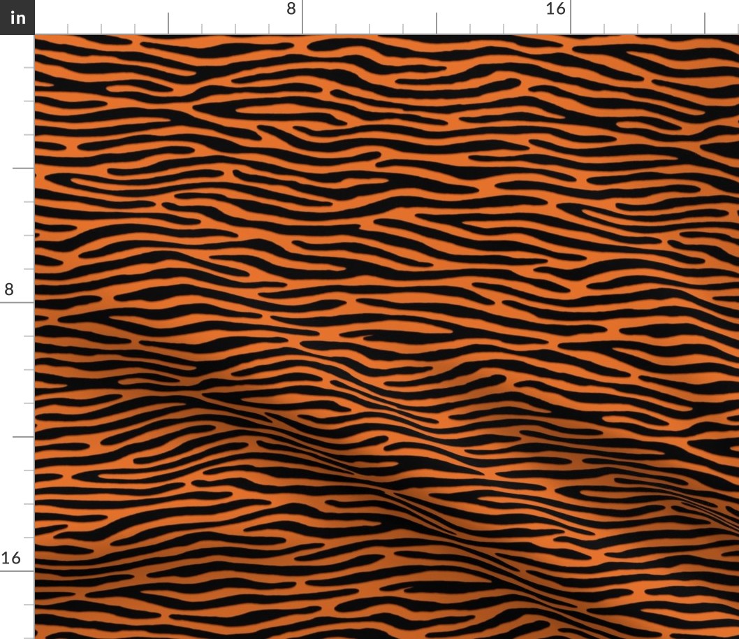 ★ ZEBRA OR TIGER ? ★ Orange  – Small Scale - Horizontal / Collection : Wild Stripes – Punk Rock Animal Prints 2