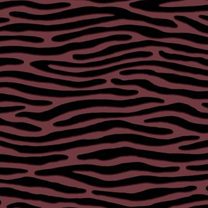 ★ ZEBRA OR TIGER ? ★ Dark Burgundy  – Small Scale - Horizontal / Collection : Wild Stripes – Punk Rock Animal Prints 2