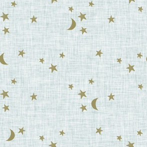 stars and moons // soft gold on salty linen