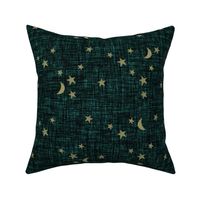 stars and moons // soft gold on himalaya linen