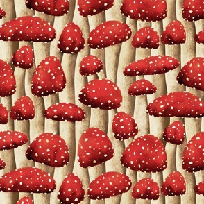 Amanita Garden - Large Scale - fly agaric, red mushroom, mushrooms 