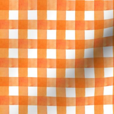 Poppy Orange Watercolor Gingham