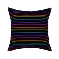 Narrow rainbow stripe on black - horizontal (mini)