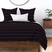 Narrow rainbow stripe on black - horizontal (mini)