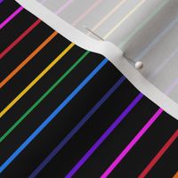 Narrow rainbow stripe on black - horizontal (mini)