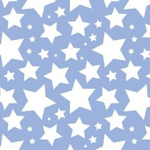 White stars on sky blue (small) 