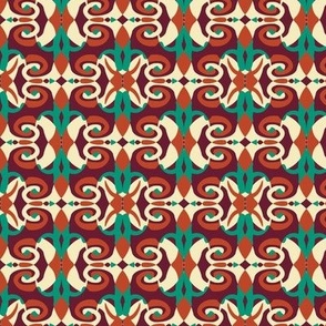 Colorful geometric elements, red, burgundy, emerald, yellow