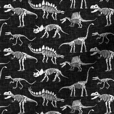 Dinosaur fossils - linen - small scale 