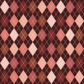 argyle print brown and pink