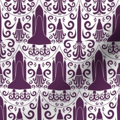 Rocket Science Damask (Purple and White)