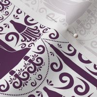 Rocket Science Damask (Purple and White)