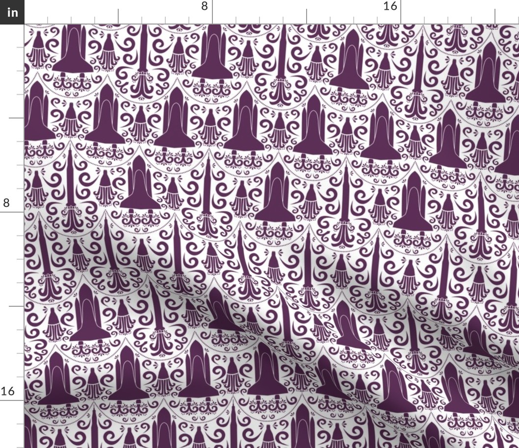 Rocket Science Damask (Purple and White)