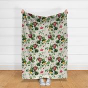 Vines with Exotic Flowers - Large - Off White