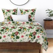 Vines with Exotic Flowers - Large - Off White