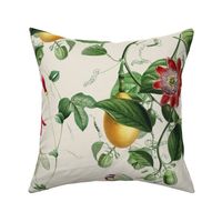 Vines with Exotic Flowers - Large - Off White