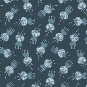 Midcentury Modern Thistle Ditsy in Soft Blue - Large