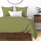 Midcentury Modern Thistle Ditsy in Olive Green - Large