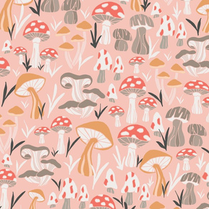 Playful Mushrooms - Pink