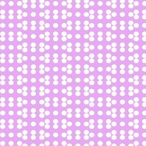 lilac and white dots