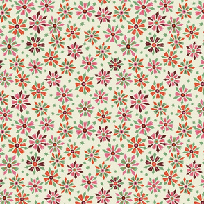 Christmassy Floral Stars - Cream