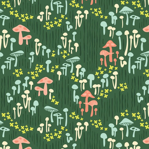 fields of mushrooms