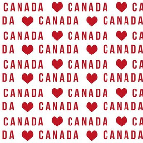 canada love fabric - white