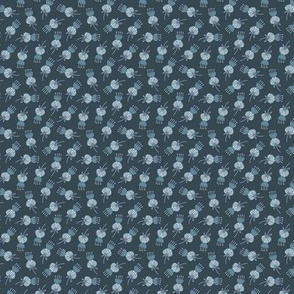 Midcentury Modern Thistle Ditsy in Soft Blues - Small