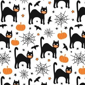 Black Cats Wearing Facemasks - Halloween 2020